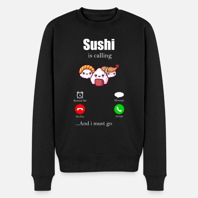 Sushi - Männer Premium Bio Pullover - Schwarz