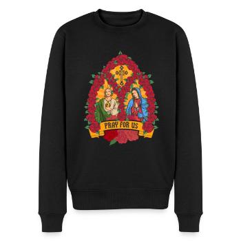 St Jude Thaddeus et Notre-Dame de Guadalupe - Pull Premium bio Homme - noir - Devant - Nico (187cm)
