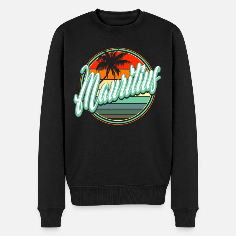 SommerStrandurlaub - Mauritius - Männer Premium Bio Pullover - Schwarz