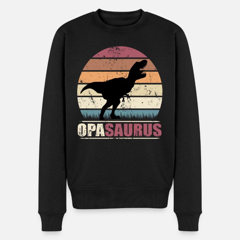 PapySaurus dinosaure Grandpa Saurus - Pull Premium bio Homme - noir