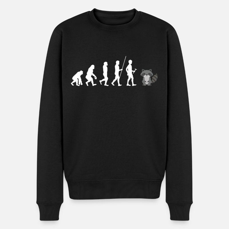 Waschbär - Männer Premium Bio Pullover - Schwarz