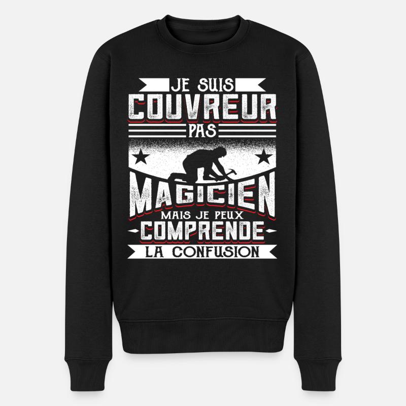 Couvreur Zingueur Humour - Pull Premium bio Homme - noir