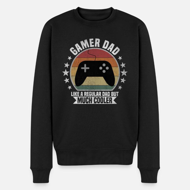 Gamer Dad - Männer Premium Bio Pullover - Schwarz