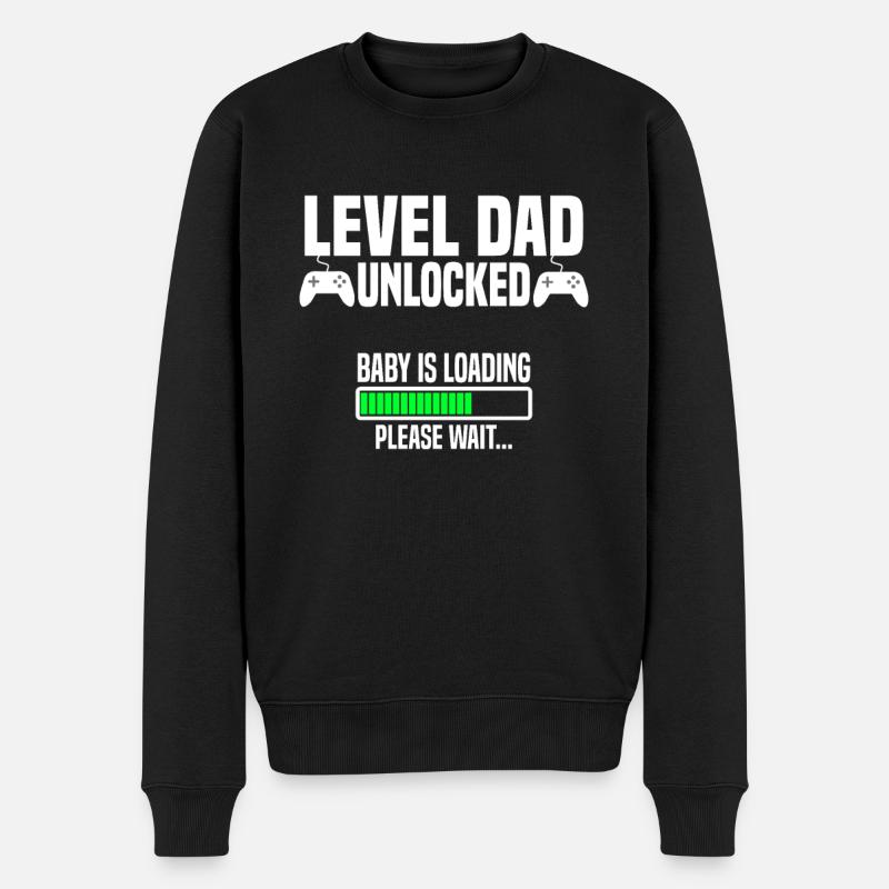 Level Dad unlocked - Men's Premium Organic Jumper - black