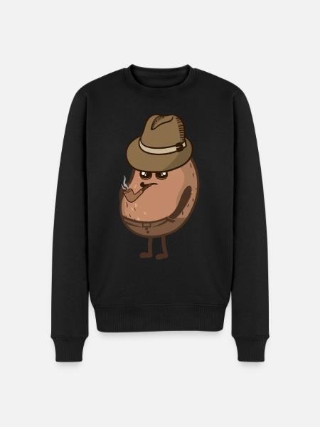 Süßkartoffel - Männer Premium Bio Pullover - Schwarz
