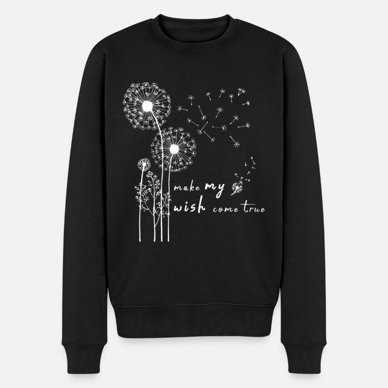 Pusteblume motif fleur porte-bonheur - Pull Premium bio Homme - noir