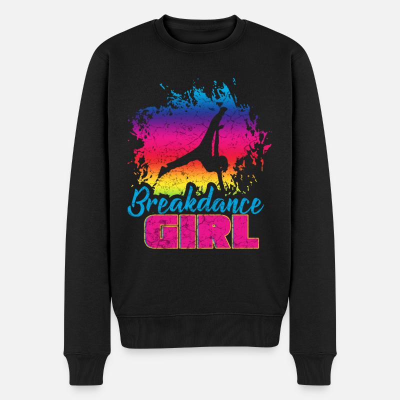 Breakdance Mädchen Tänzerin - Männer Premium Bio Pullover - Schwarz