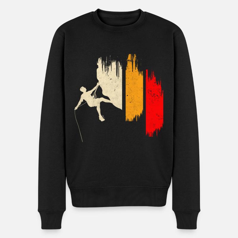 Klettern Retro - Männer Premium Bio Pullover - Schwarz