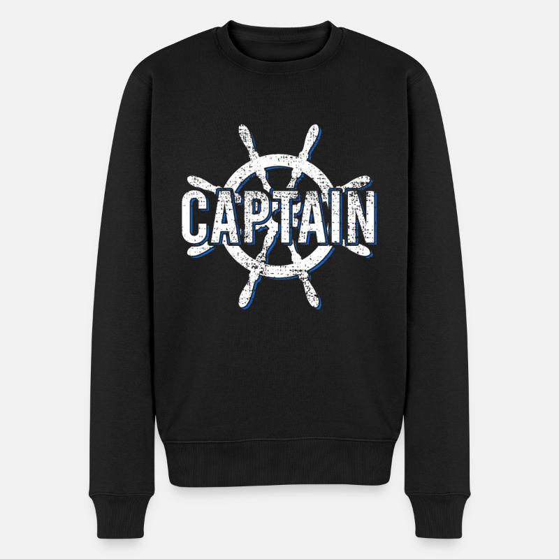 Kapitän - Männer Premium Bio Pullover - Schwarz