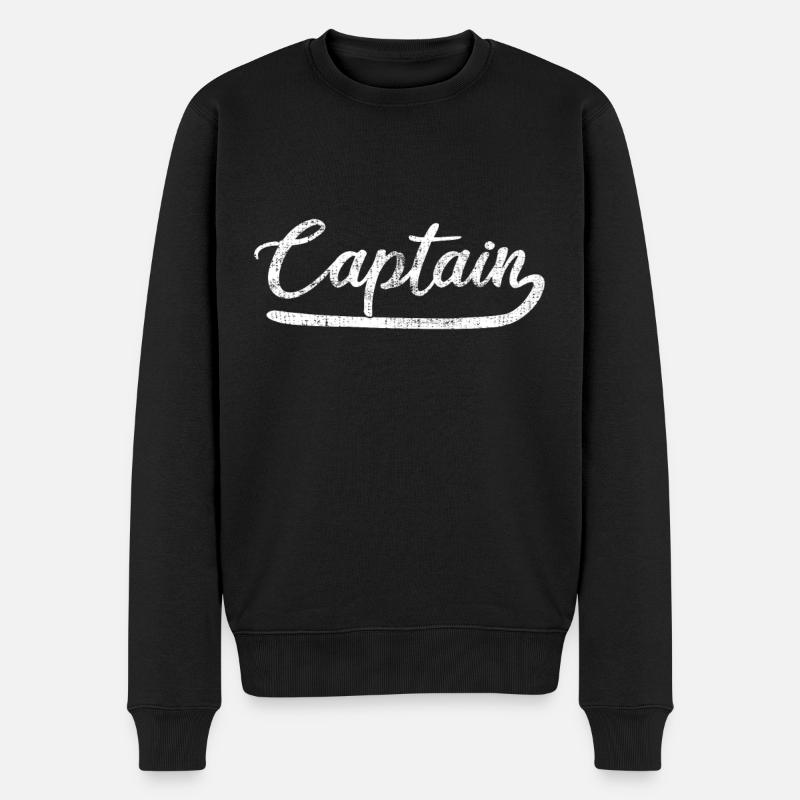 Kapitän - Männer Premium Bio Pullover - Schwarz