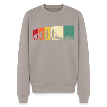 Mähroboter Rasenmäher Retro rasenmähen evolutions - Männer Premium Bio Pullover - Taupe - Vorne - Nico (187cm)
