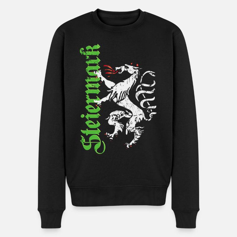 Steiermark Panther Wappen Steirer Bua Madl Retro - Männer Premium Bio Pullover - Schwarz