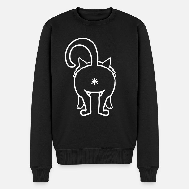 Chat par derrière - Pull Premium bio Homme - noir