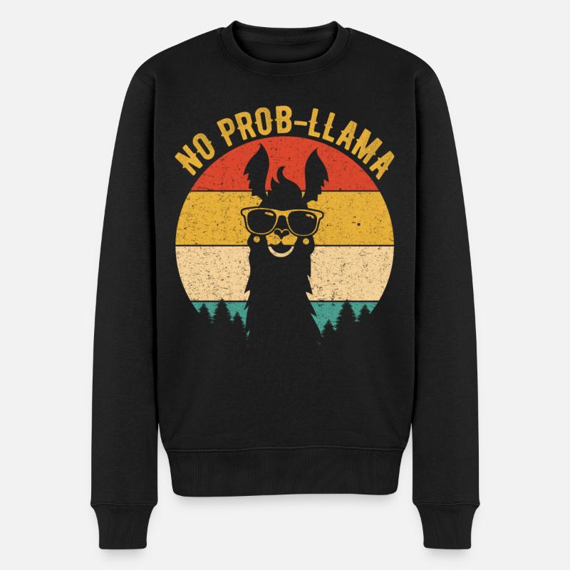 vintage no prob llama - Pull Premium bio Homme - noir