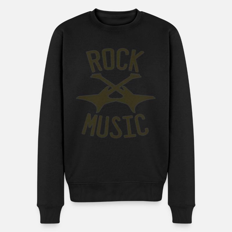 rock music - Männer Premium Bio Pullover - Schwarz