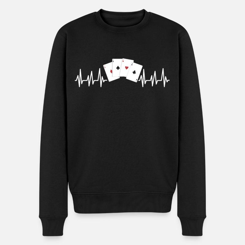 Poker - Männer Premium Bio Pullover - Schwarz