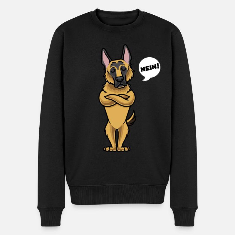 Sturer deutscher Schäferhund lustig - Männer Premium Bio Pullover - Schwarz