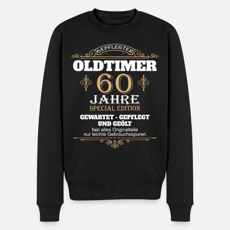 60 Geburtstag Mann 60 Jahre 60er Geschenk Männer - Männer Premium Bio Pullover - Schwarz