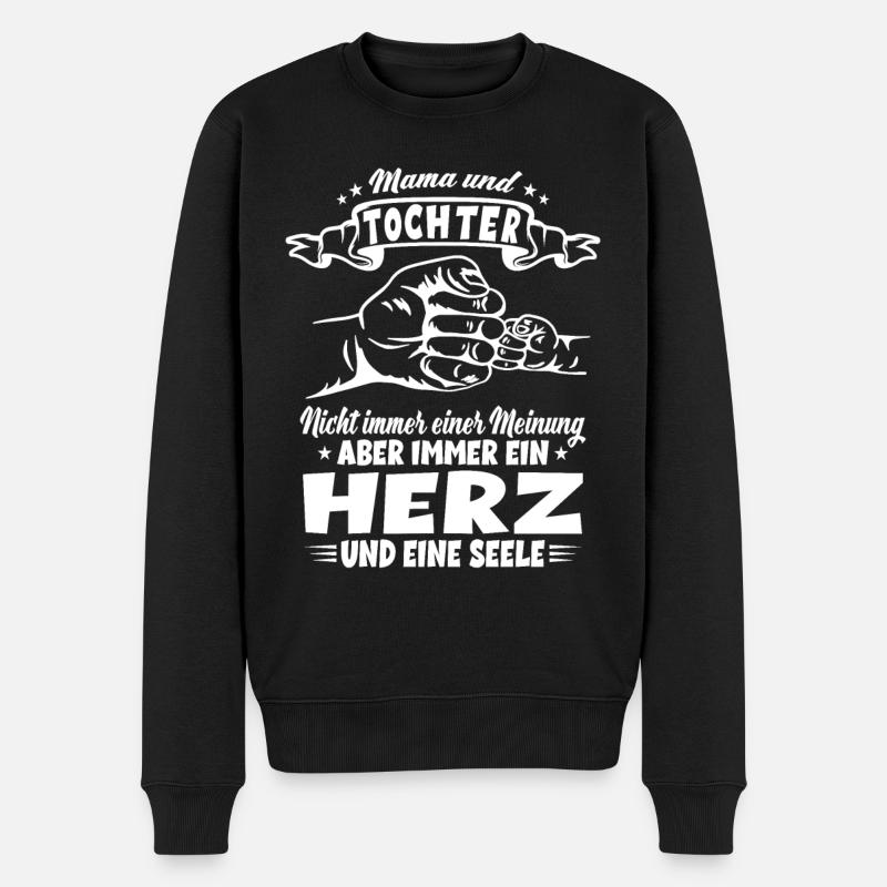 Mama und Tochter Partnerlook Muttertag Geschenk - Männer Premium Bio Pullover - Schwarz