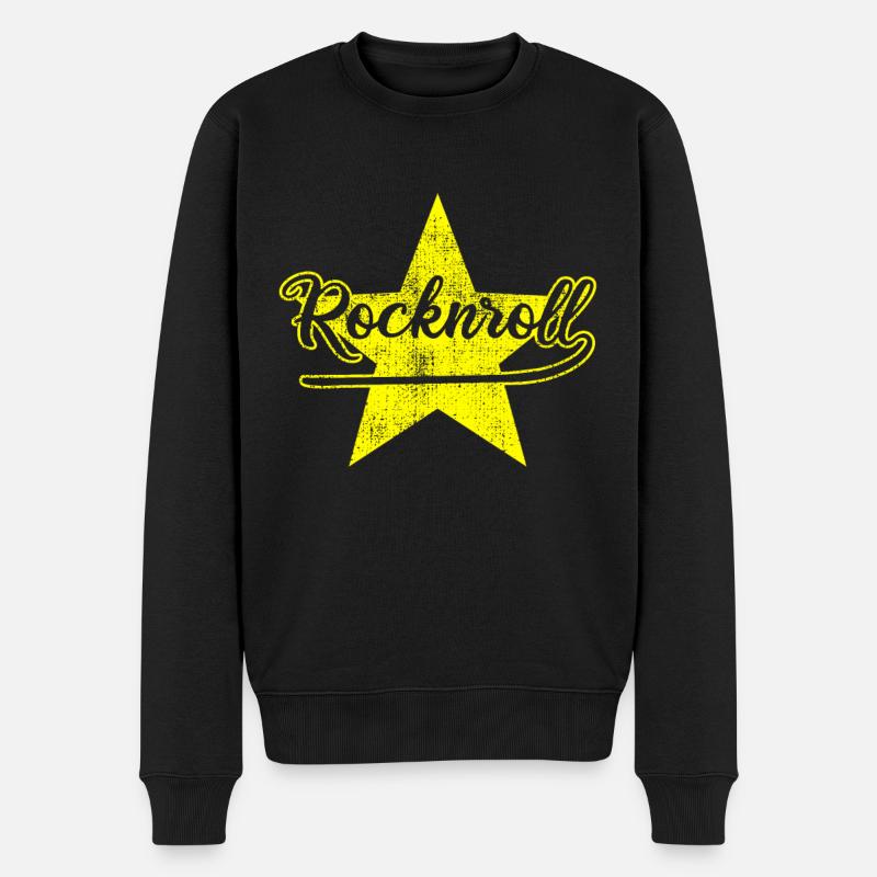 Rock and Roll - Männer Premium Bio Pullover - Schwarz