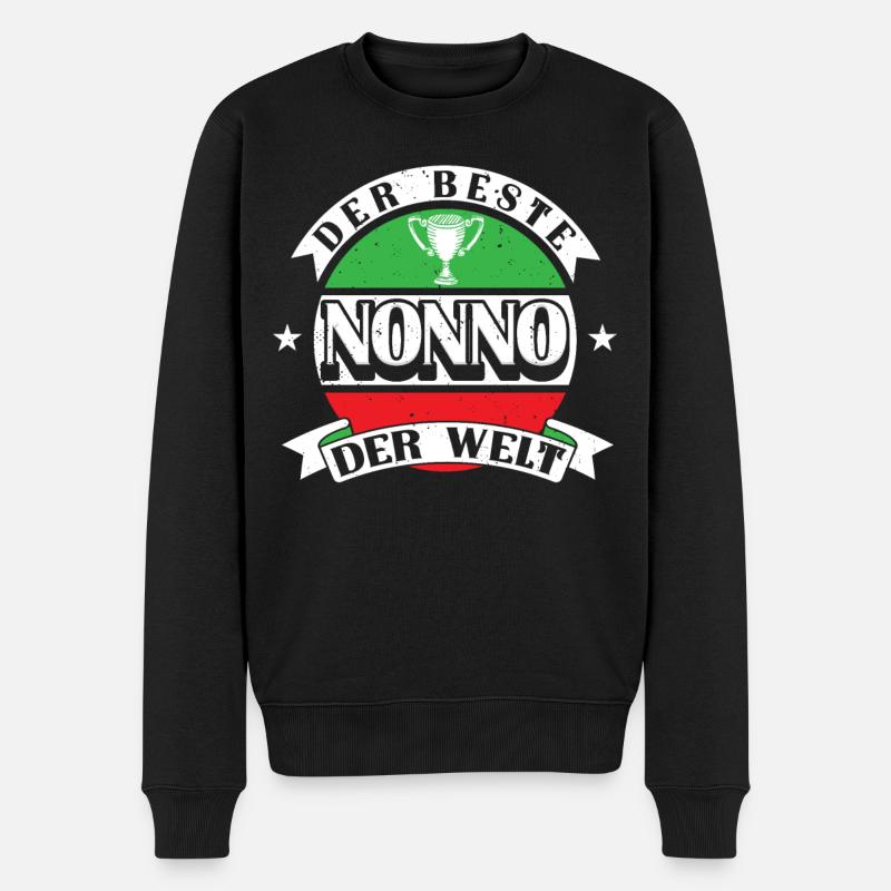 Italienischer Opa Bester Nonno - Männer Premium Bio Pullover - Schwarz
