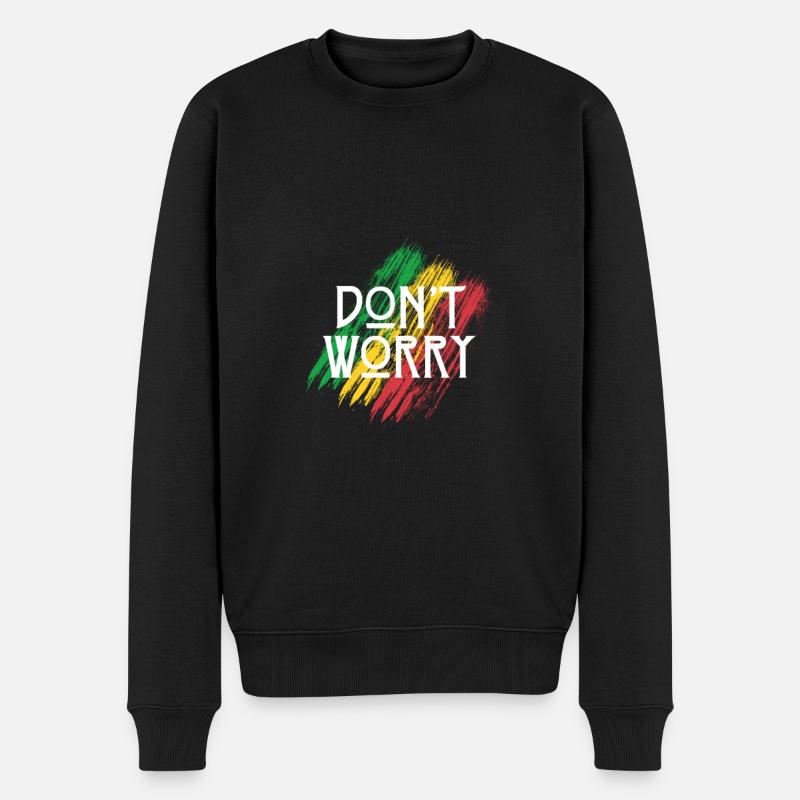 Jamaika Don't Worry Rasta Life - Männer Premium Bio Pullover - Schwarz