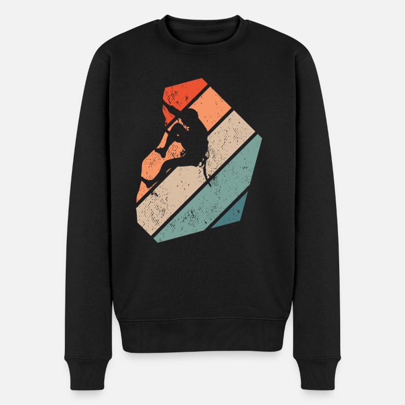 Bergsteigen Felsklettern Vintage - Männer Premium Bio Pullover - Schwarz