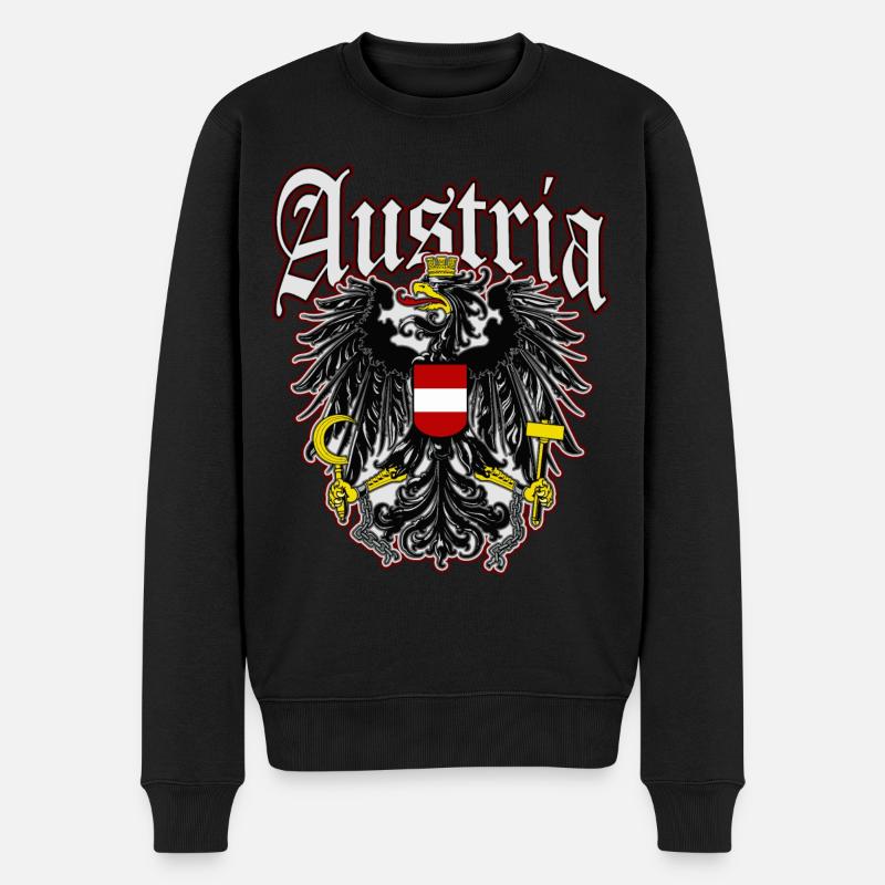 Österreich Austria Adler Wappen - Männer Premium Bio Pullover - Schwarz