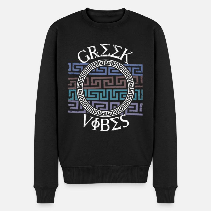 Modèle grec, Grèce - Pull Premium bio Homme - noir