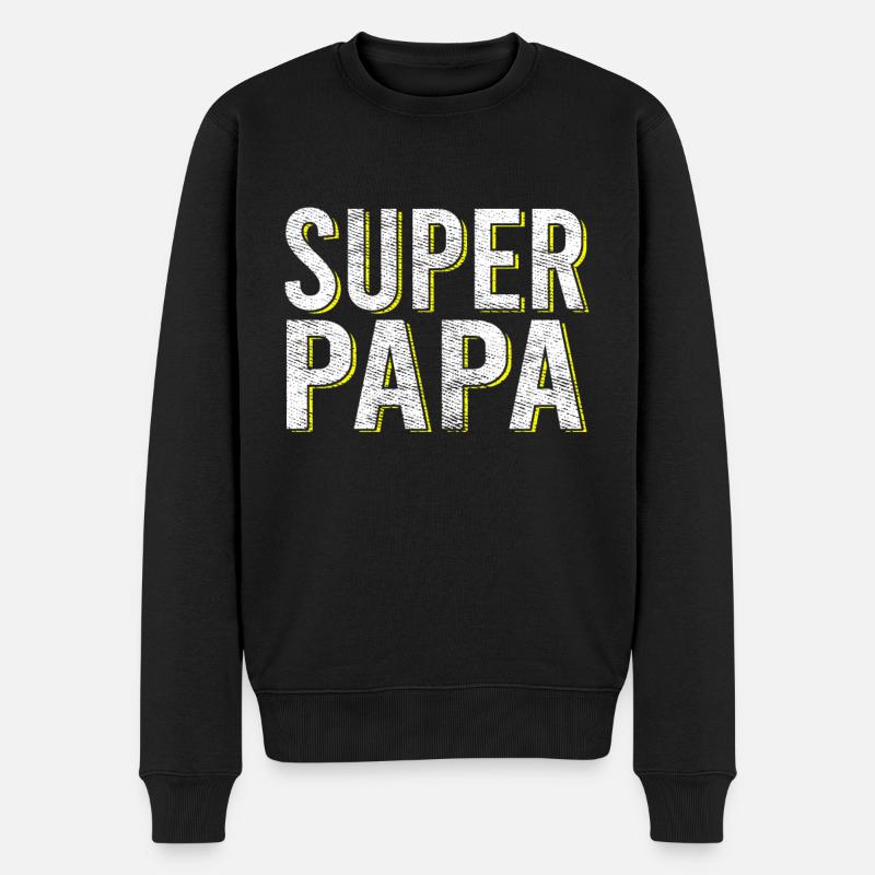 super papa - Pull Premium bio Homme - noir