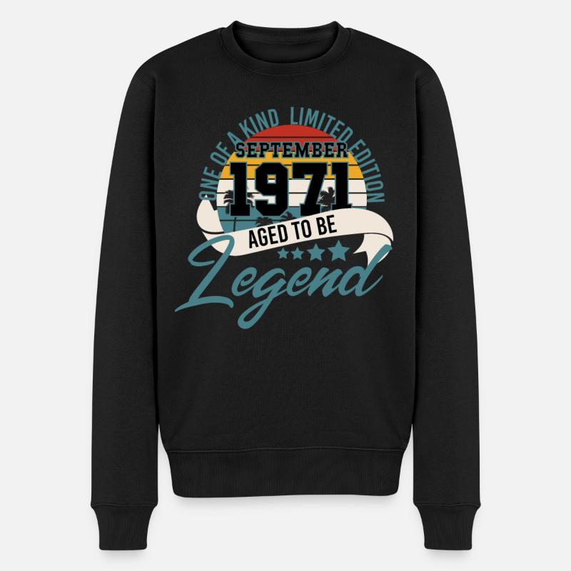 Né en 1971 en septembre - Pull Premium bio Homme - noir