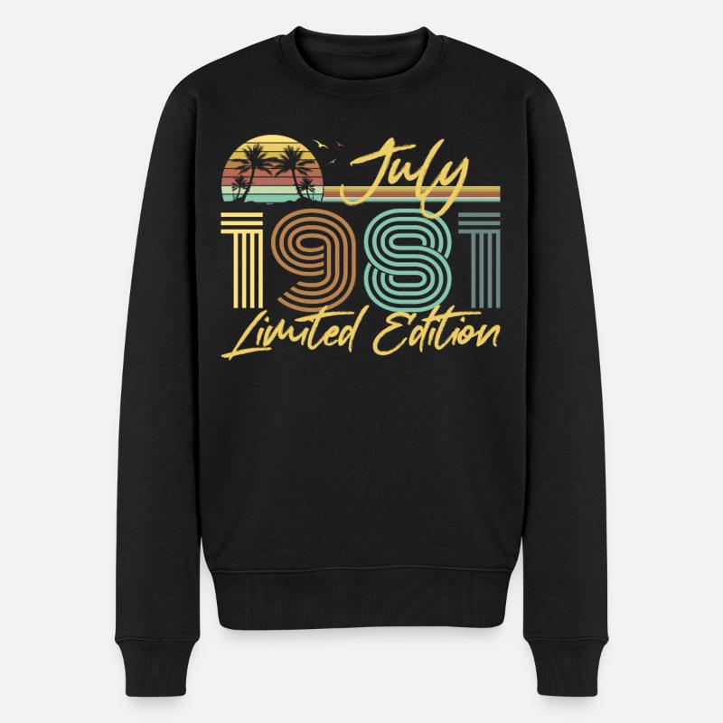 Juli 1981 - 40. Geburtstag - Männer Premium Bio Pullover - Schwarz