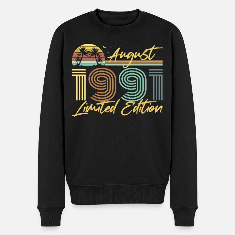 August 1991 - Männer Premium Bio Pullover - Schwarz