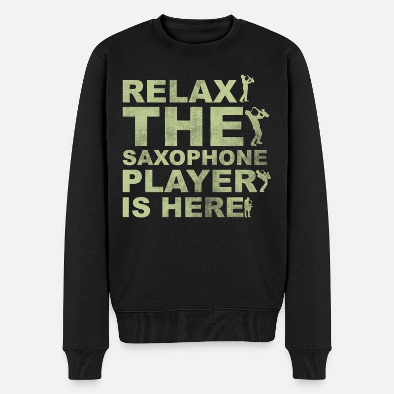 Saxophone rétro - Pull Premium bio Homme - noir