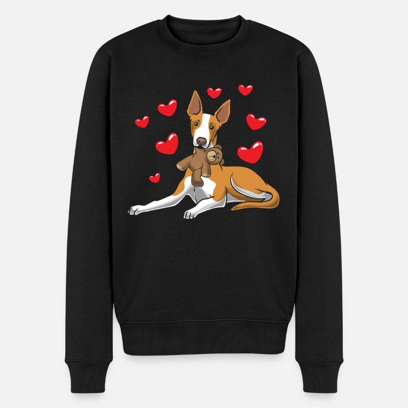 Podenco Chien avec doublures - Pull Premium bio Homme - noir