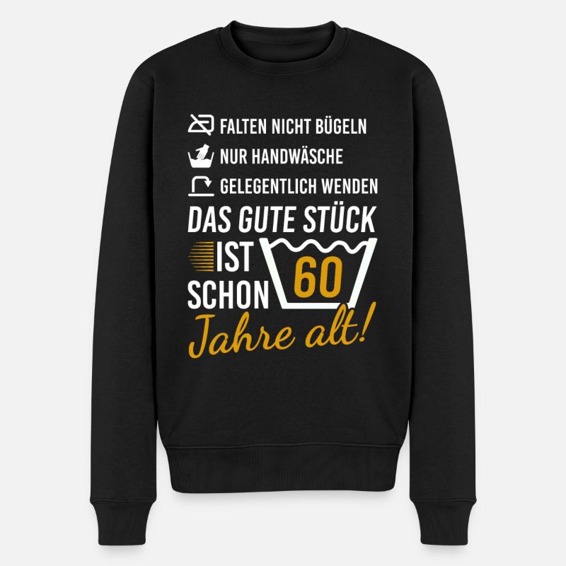 60 Geburtstag Geschenk 60. Geburtstagsgeschenk - Männer Premium Bio Pullover - Schwarz