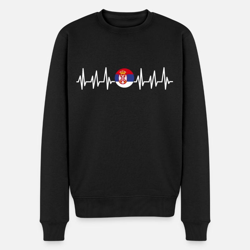 Serbien - Männer Premium Bio Pullover - Schwarz