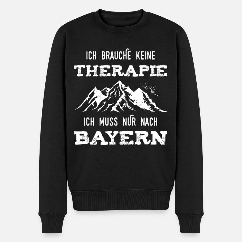 Bayern lustige Sprüche Urlauber Bergsteiger Berge - Männer Premium Bio Pullover - Schwarz