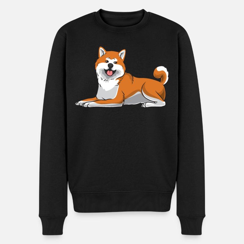 Akita Inu Chien - Pull Premium bio Homme - noir