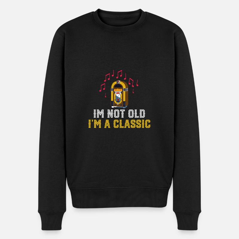 Jukebox der Klassiker Country Musikbox - Männer Premium Bio Pullover - Schwarz