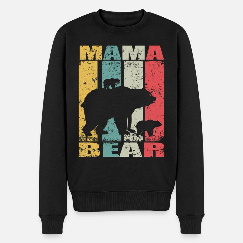 Mama Bear Baby Bär Familien Mutter Bear Mamabär - Männer Premium Bio Pullover - Schwarz