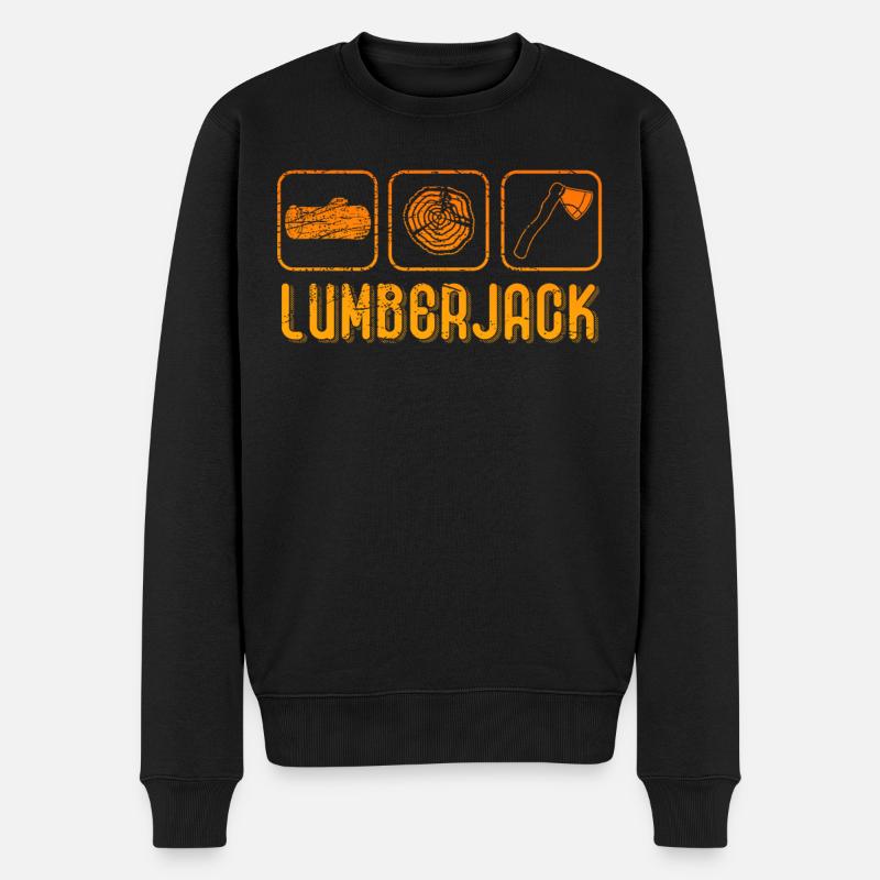 Lumberjack Bois et Bois - Pull Premium bio Homme - noir