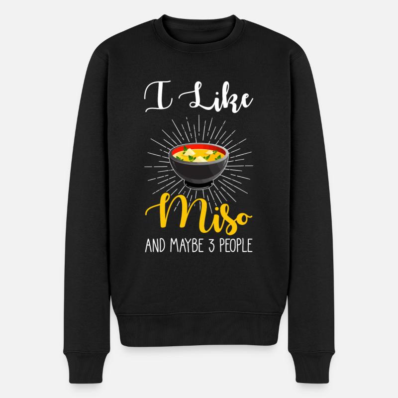 Soupe miso - Pull Premium bio Homme - noir