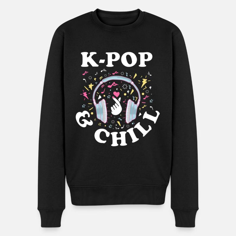 K-Pop Musik Koreanisch Korea Pop Geschenk Südkorea - Männer Premium Bio Pullover - Schwarz