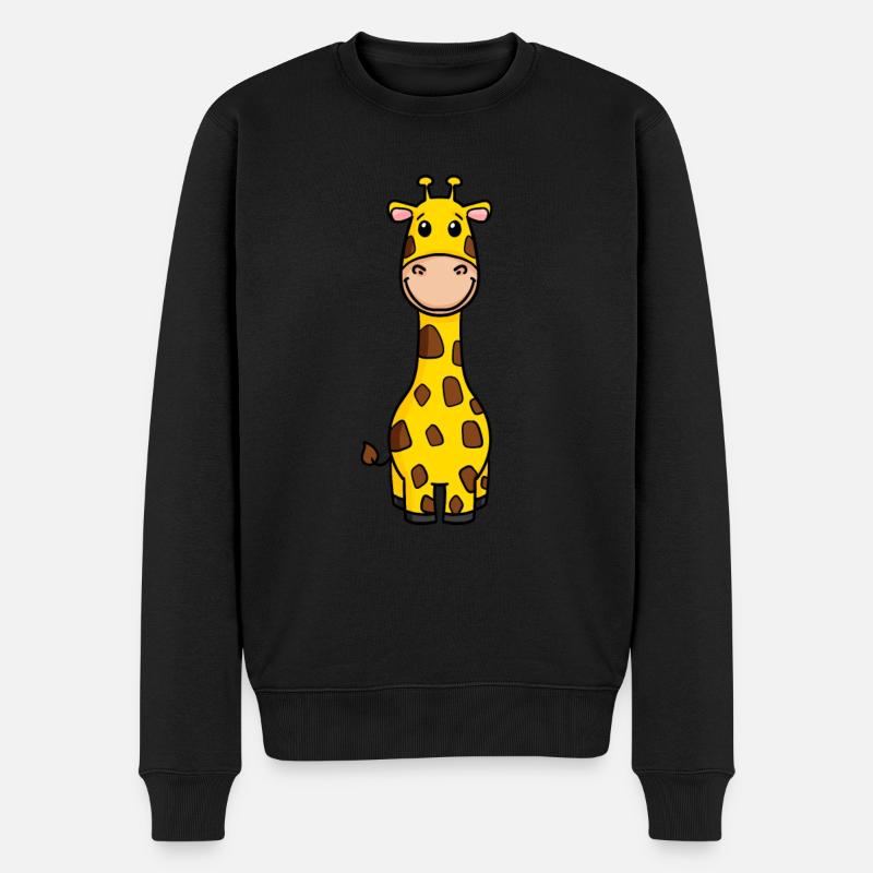 Giraffe - Männer Premium Bio Pullover - Schwarz