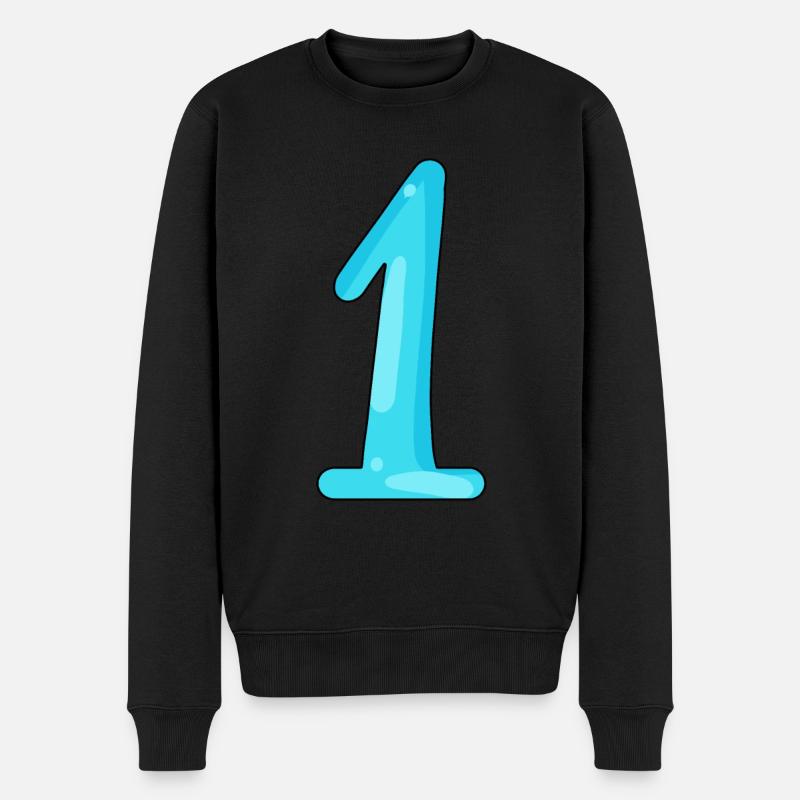 1 - Männer Premium Bio Pullover - Schwarz