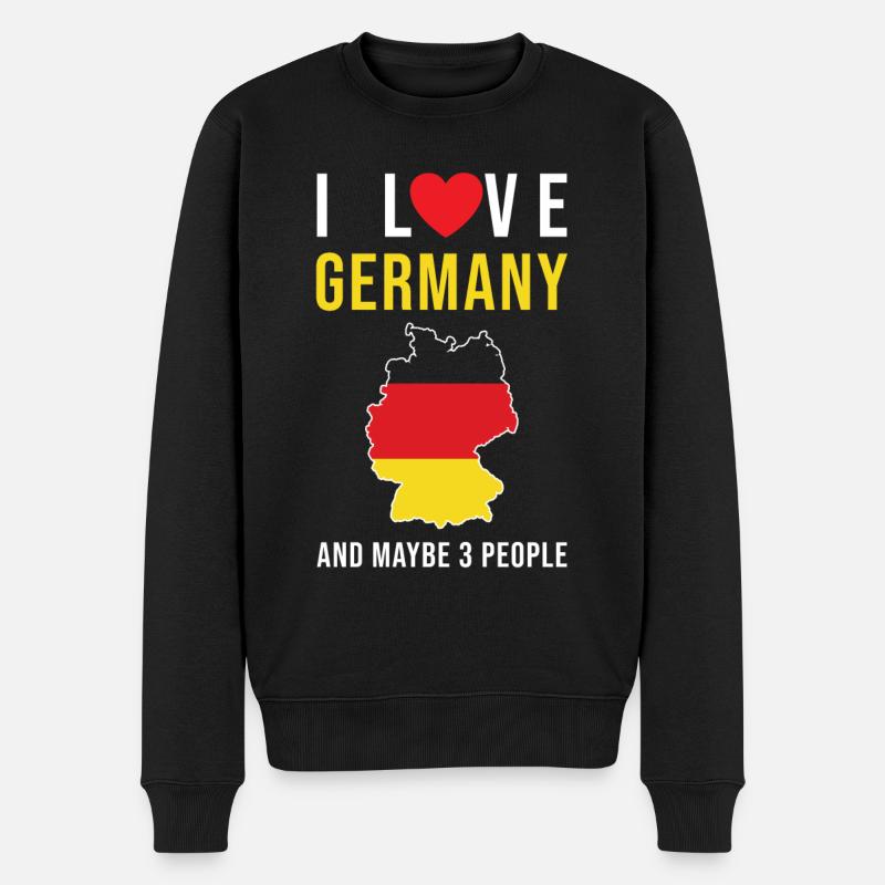J'aime l'Allemagne Drapeau allemand - Pull Premium bio Homme - noir