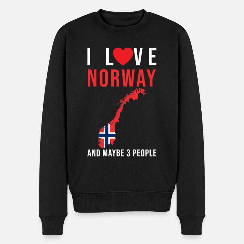 Norwegen Ich liebe Norwegen - Männer Premium Bio Pullover - Schwarz