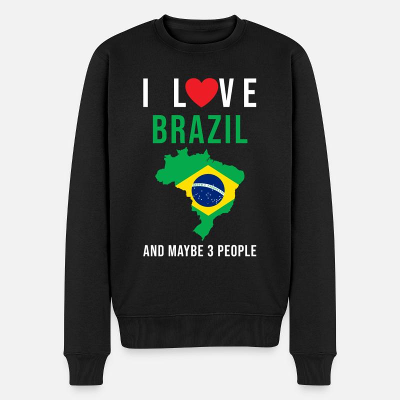Brasile Amo il Brasile - Maglione ecologico premium da uomo - nero