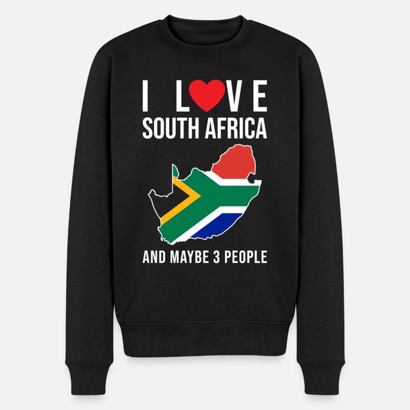 Südafrika Ich liebe Südafrika - Männer Premium Bio Pullover - Schwarz